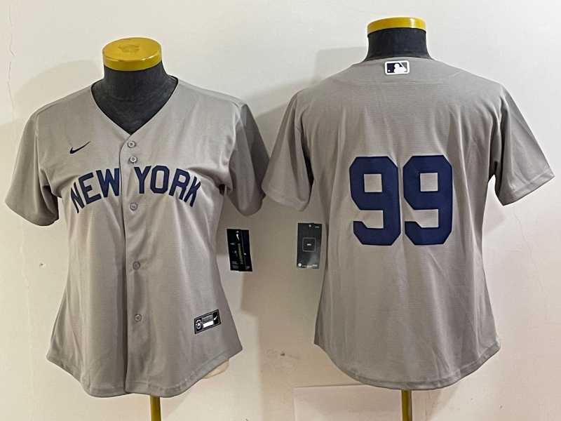 Womens New York Yankees #99 Aaron Judge 2021 Grey Field of Dreams Cool Base Stitched Jersey->mlb womens jerseys->MLB Jersey